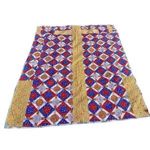 Vintage Handmade Cross Quilt Queen Size